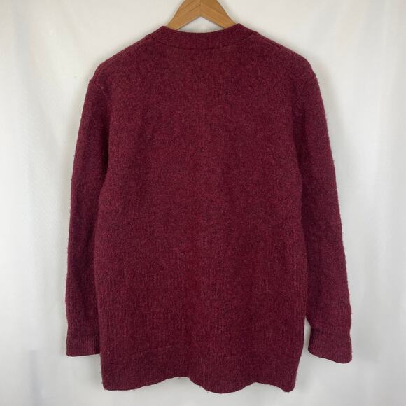 Pendleton Women Wool Cardigan Sweater Button Down Slightly Oversize Red Maroon S - Picture 2 of 16